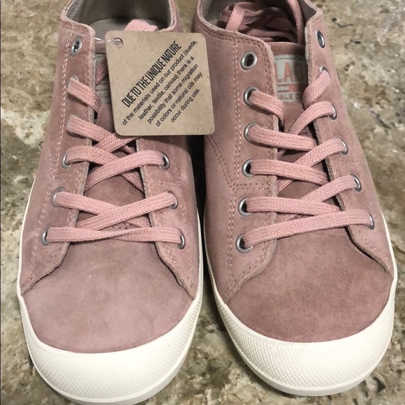 NWB PALLADIUM WOMENS WANDER LACE SUEDE pink shoe - Picture 5 of 7